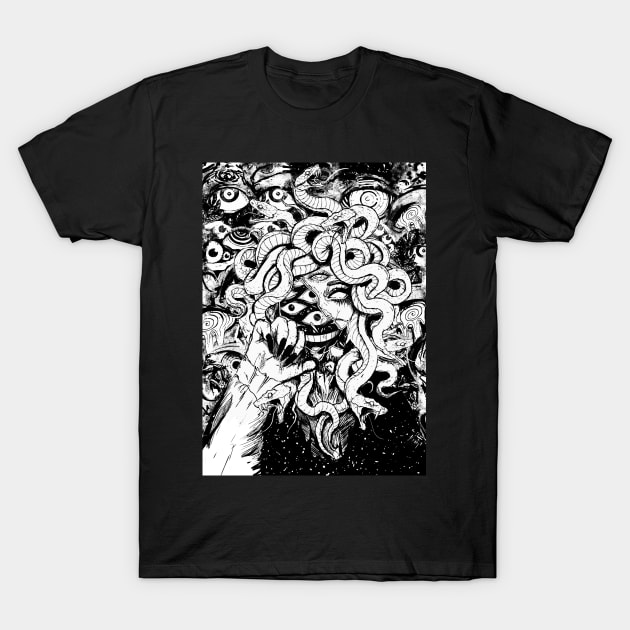 Gothic Manga Medusa - Greek Mythology Lover Snakes Serpens T-Shirt by GothicDesigns